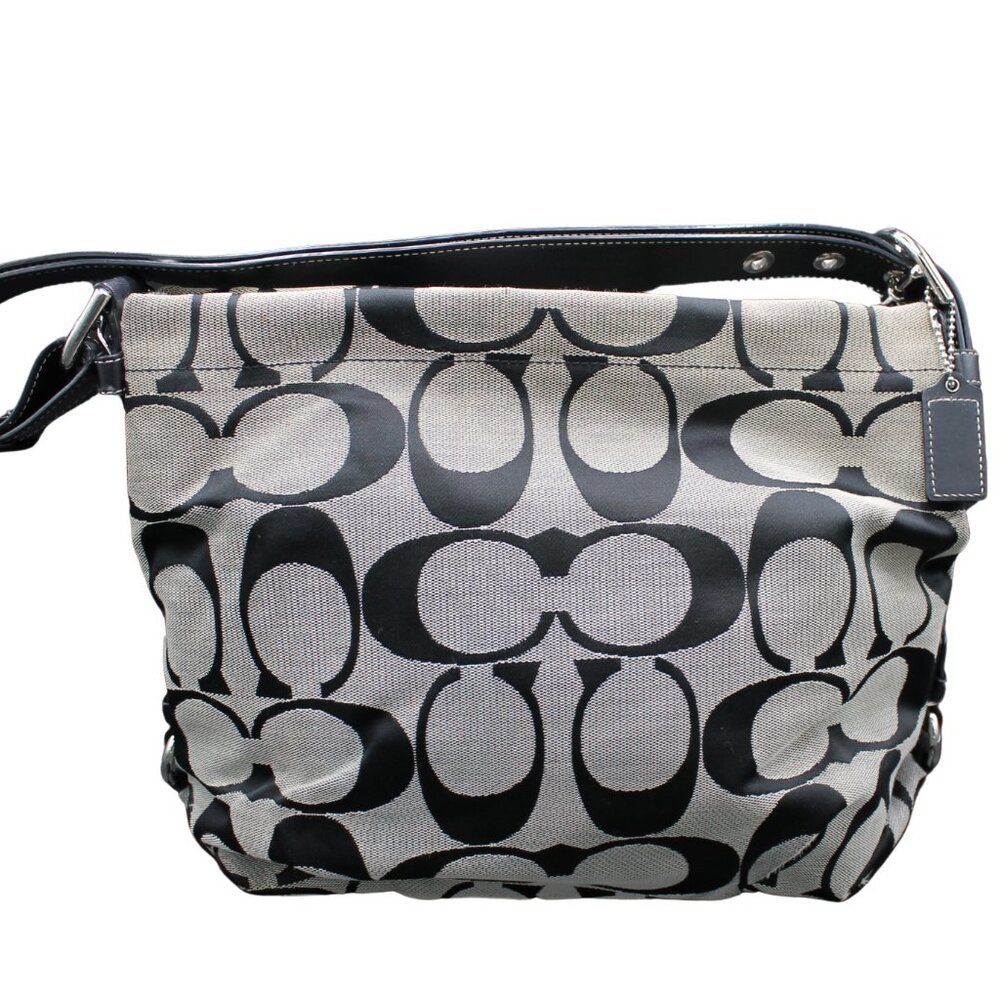 COACH Signature Shoulder Bag, Handbag Purse, Adjustable Strap, Hobo Style F15067